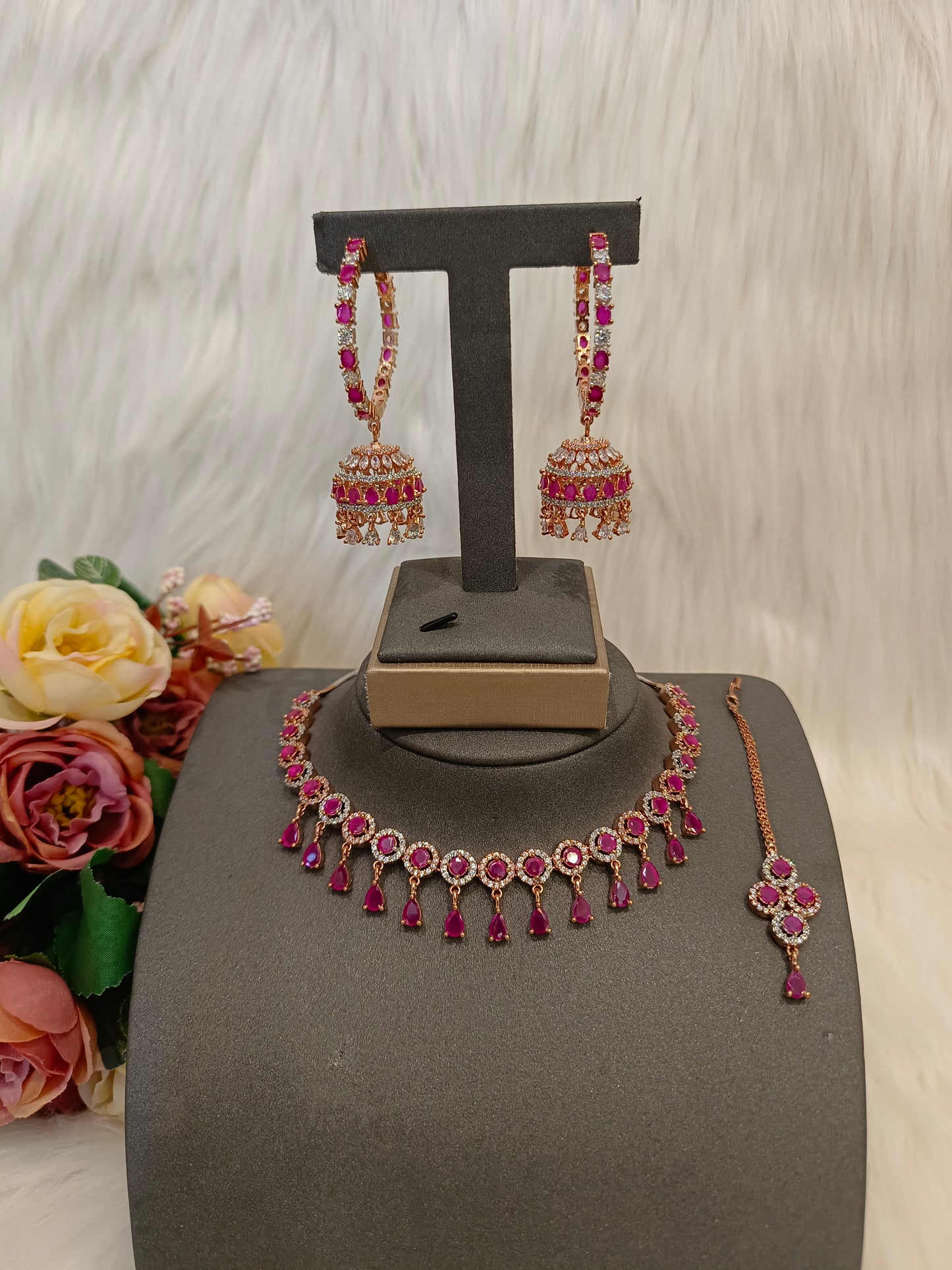 Delicate Gold Ruby Set