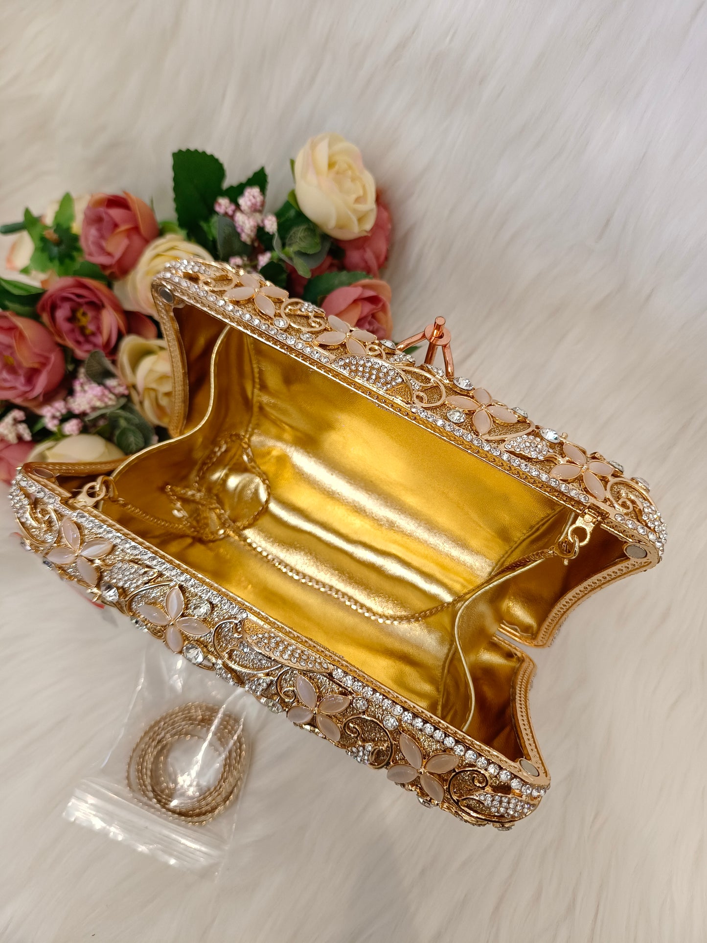 Opal & Rhinestone Evening Clutch bag.