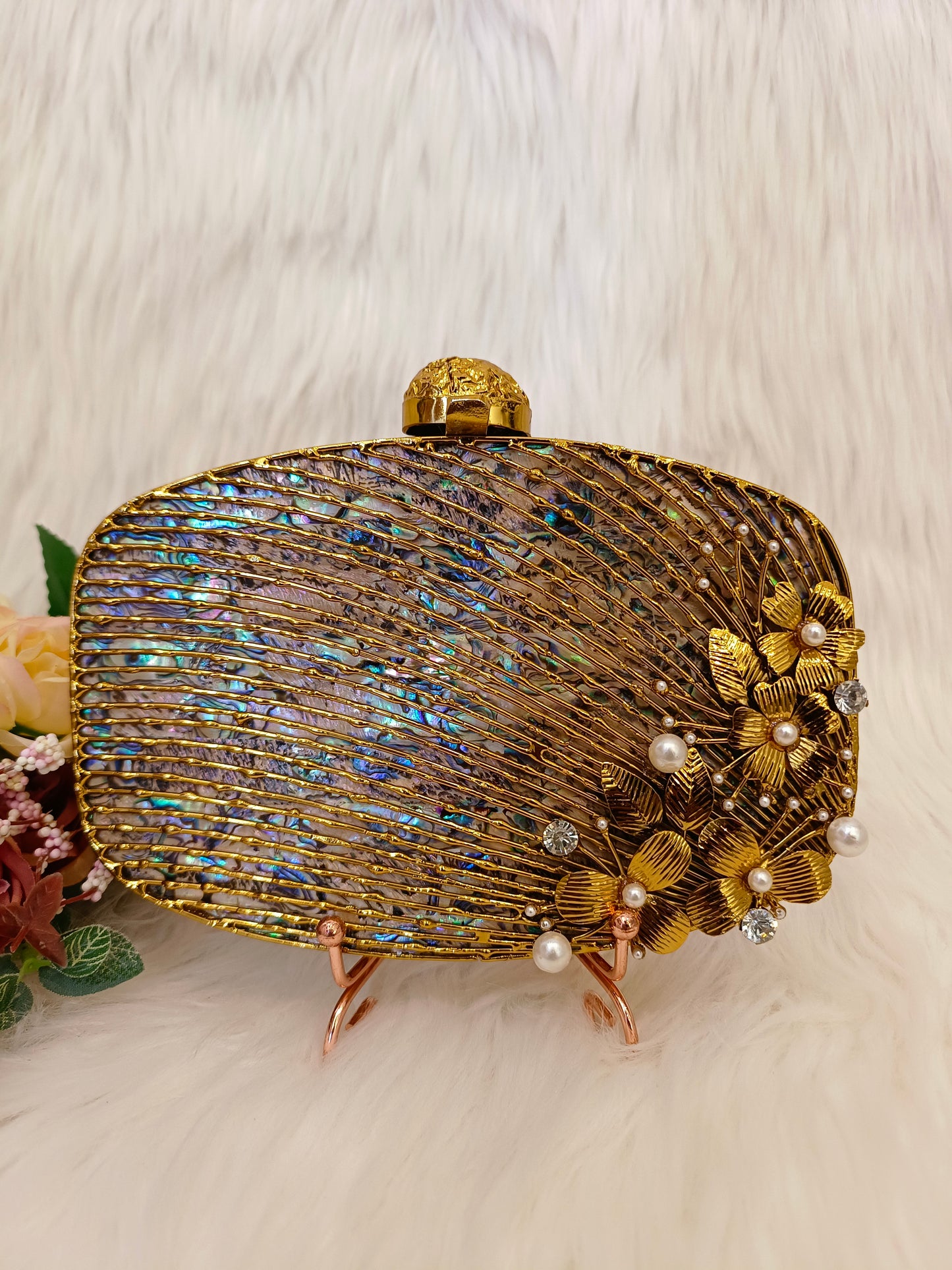 Mother of pearl clutch