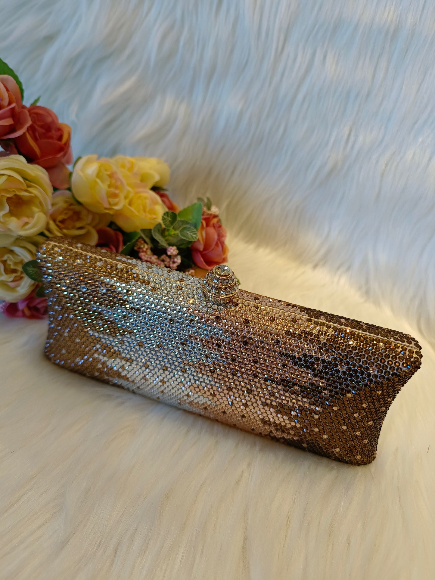 All shades of Gold Evening Clutch