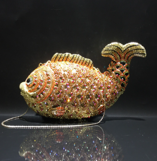 Goldfish Rhinestone Clutch