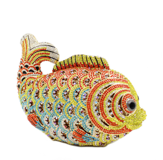 Goldfish Rhinestone Clutch