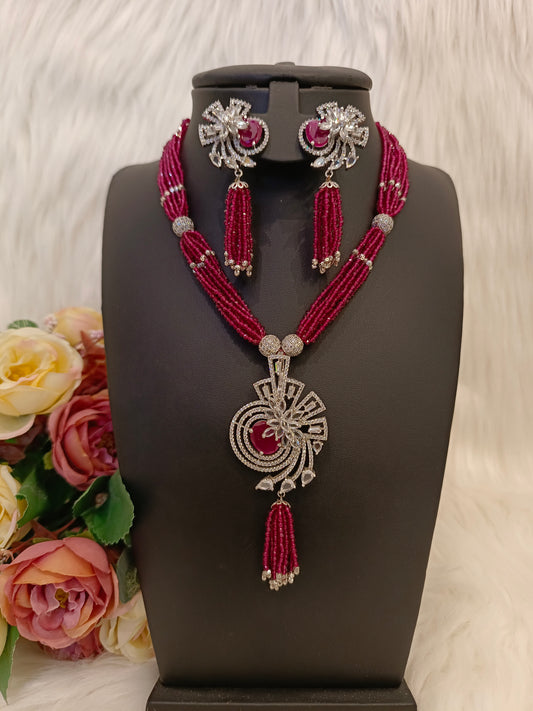 Contemporary Ruby Necklace Set