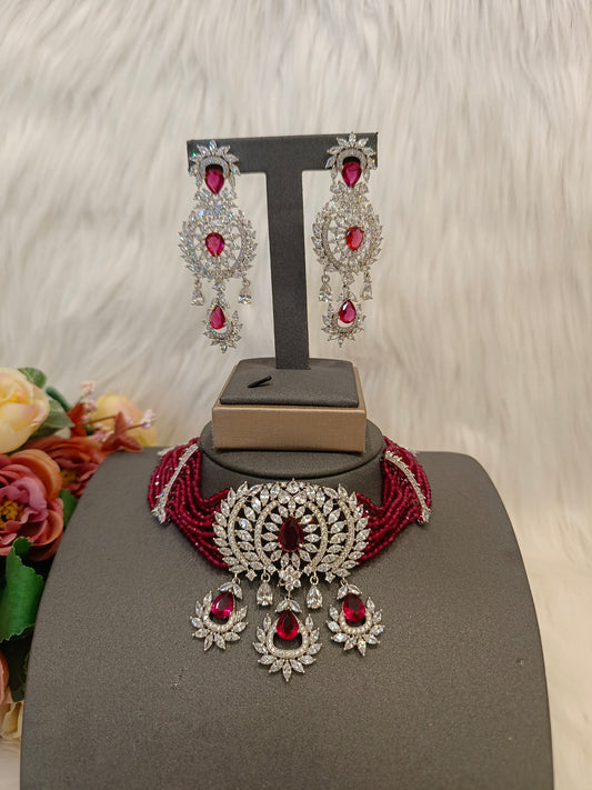 Designer Ruby Choker Set