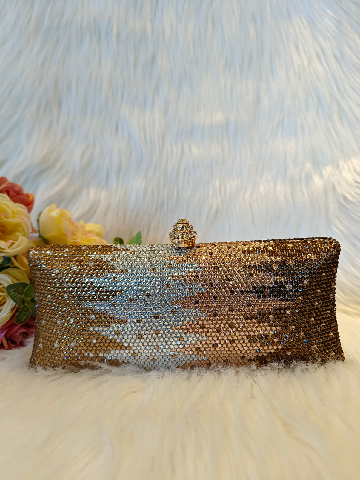 All shades of Gold Evening Clutch Glitterati Accessories