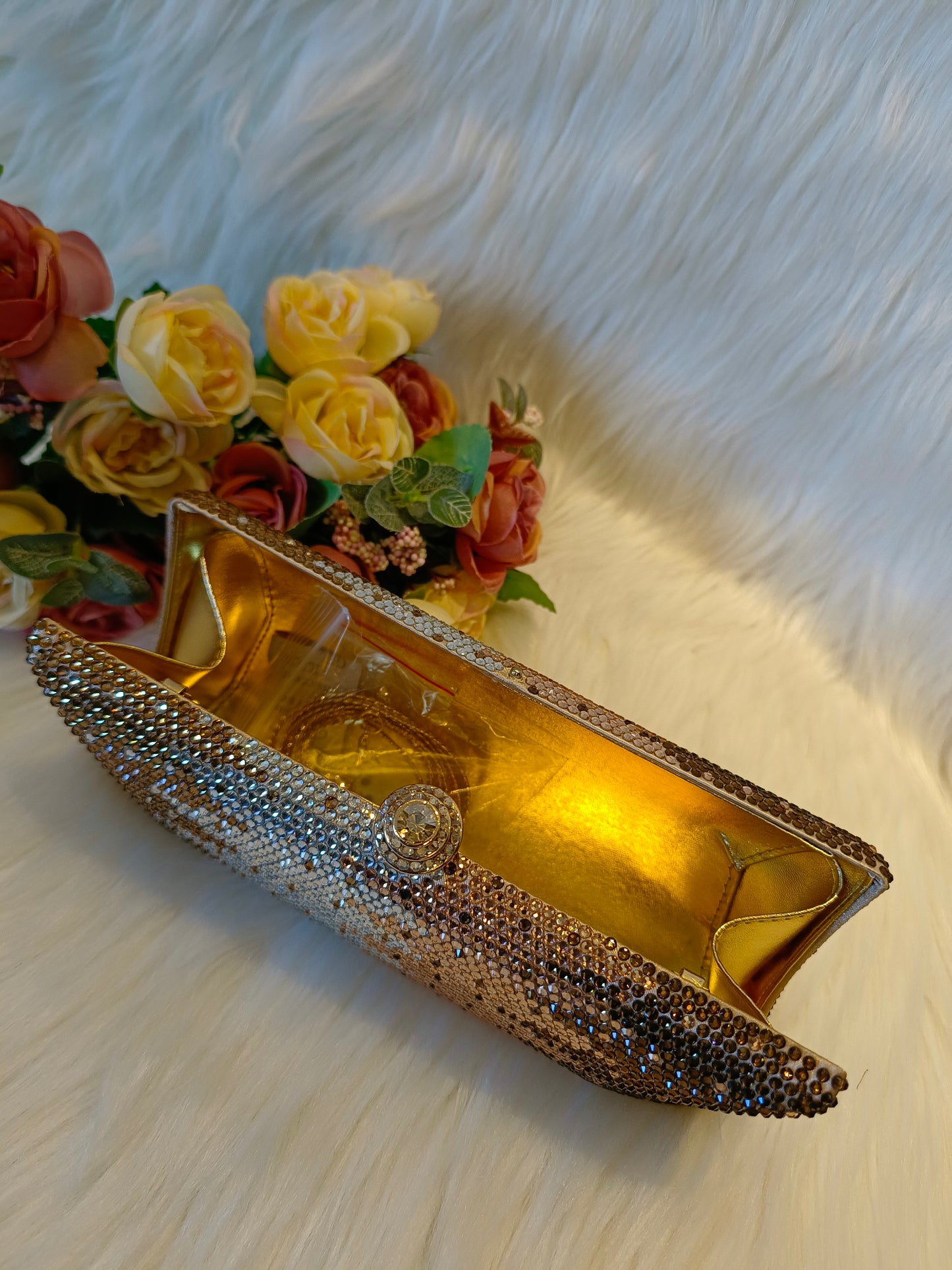 All shades of Gold Evening Clutch