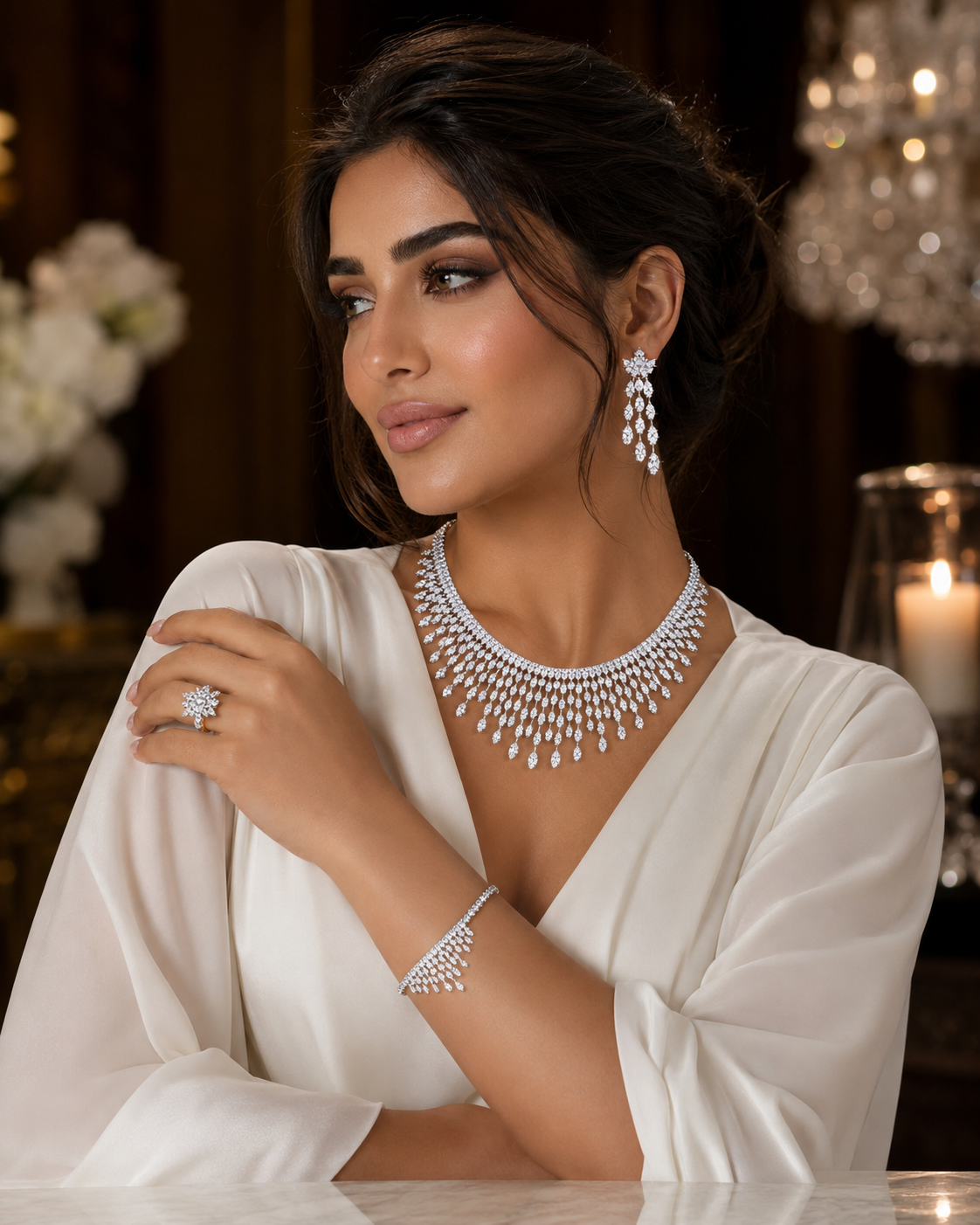 Celeste Cascade Diamond Bridal Set