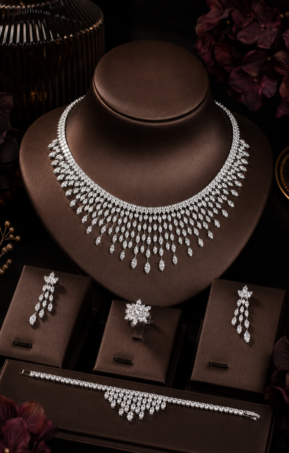 Celeste Cascade Diamond Bridal Set