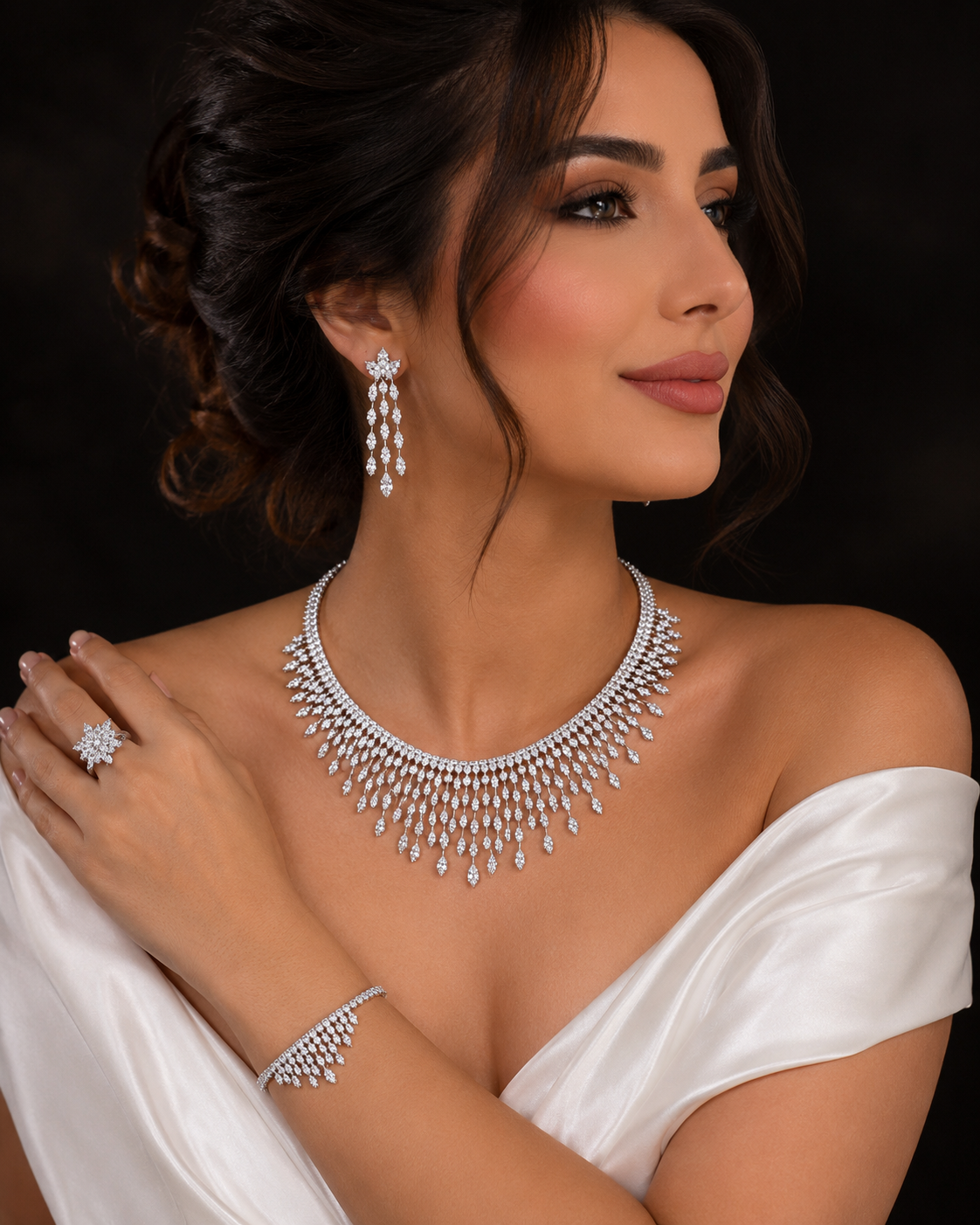 Celeste Cascade Diamond Bridal Set