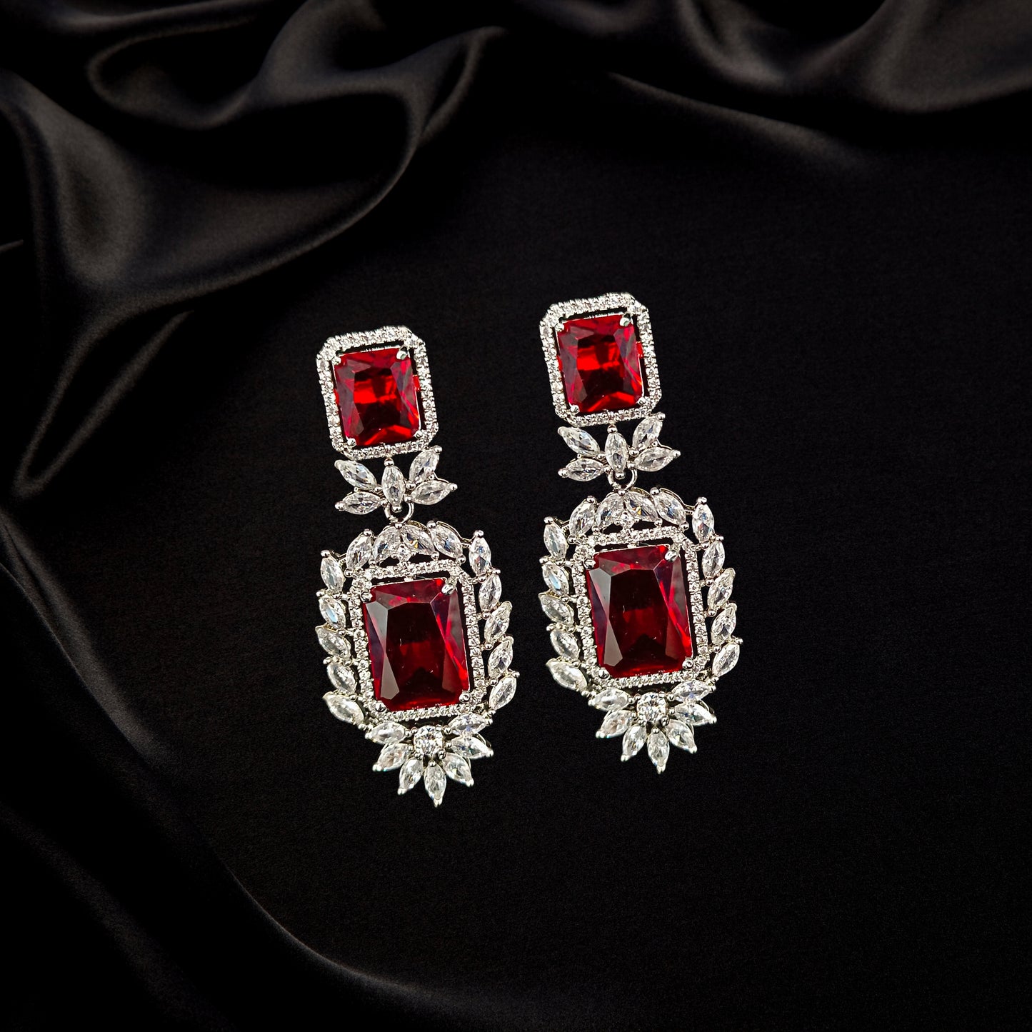 Contemporary Red Earrings